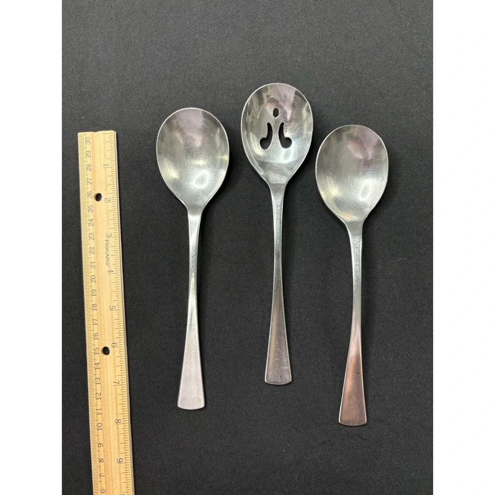 Reed and Barton Rebacraft Stainless Japan 3 Serving‎ Slotted Spoons 8